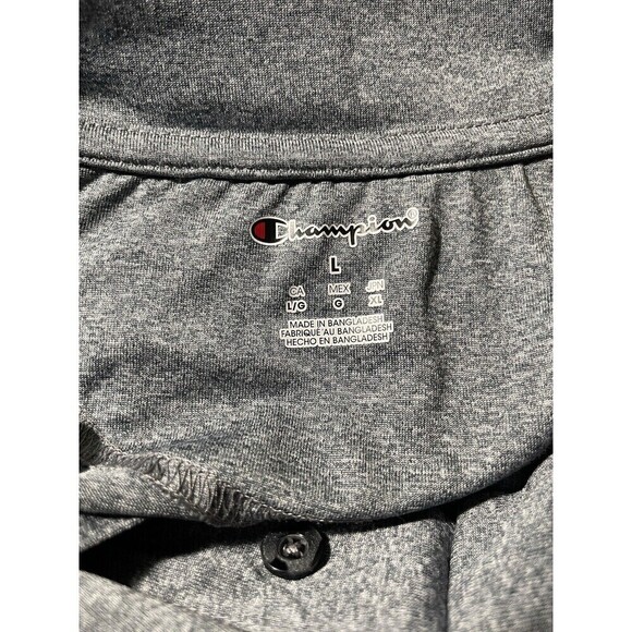 Clemson Tigers Polo Mens Large Gray Orange Short Sleeve Logo Paw Champion - Picture 4 of 5